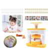 DIY Badge Making Machine, 6.3 x 5.1 x 7.9 Inches Multi-Size Button Maker Kit with Heart Shape, 55mm and 35mm Molds, Includes Cutter and Templates (Yellow) view 3