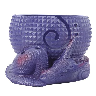 Dragon and Egg Design Resin Yarn Storage Bowl, Yarn Bowl Holder with Holes for Crocheting Knitting Projects, Functional Artwork for Home Crafting, Includes Storage Space for Needle (Purple)