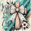 Jesus Fills My Cup Tumbler Wrap Ready to Press Sublimation Transfer - 20 oz Straight Tumbler Printed Transfer, Christian, Ready to Use view 2