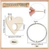 Floss Drops Cross Stitch 80Pcs Wood Thread Drops 1.75x1.9inch Heart Floss Bobbin Cross Stitch Organization with Iron Ring for DIY Craft Sewing Thread Storage view 2