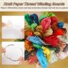 Floss Drops Cross Stitch 80Pcs Wood Thread Drops 1.75x1.9inch Heart Floss Bobbin Cross Stitch Organization with Iron Ring for DIY Craft Sewing Thread Storage view 4