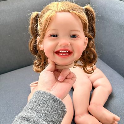 LSOAARRT 24Inch Blue Eyes Lifelike Unfinished Reborn Mila Doll Kit - Realistic Newborn Doll Parts with Black Hair