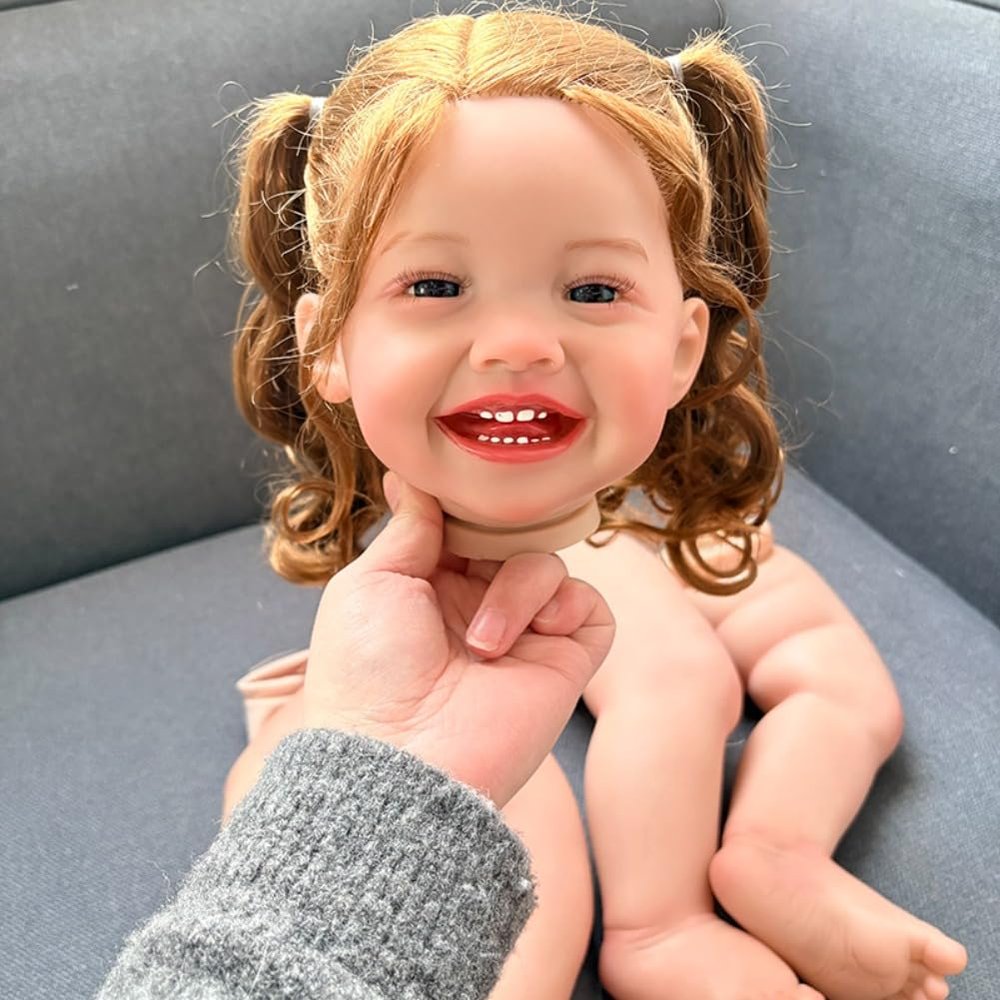 LSOAARRT 24Inch Blue Eyes Lifelike Unfinished Reborn Mila Doll Kit - Realistic Newborn Doll Parts with Black Hair