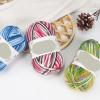 100g Dyed Wool Gradient Yarn - Medium Thick Hand-Woven Five-Strand Cotton Line for Doll Crochet Projects(11purpleandwhitesection) view 2