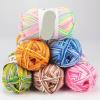 100g Dyed Wool Gradient Yarn - Medium Thick Hand-Woven Five-Strand Cotton Line for Doll Crochet Projects(11purpleandwhitesection) view 3