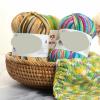 100g Dyed Wool Gradient Yarn - Medium Thick Hand-Woven Five-Strand Cotton Line for Doll Crochet Projects(11purpleandwhitesection) view 4