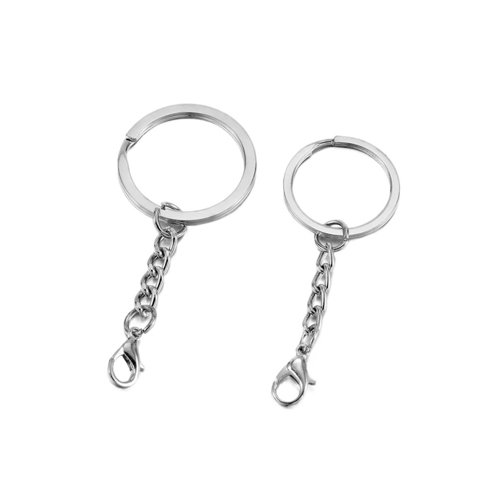 100pcs 25/28/30mm Screw Eye Pin Key Chain Ring with Screws(Rhodium,25mm)