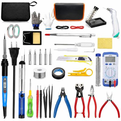 Stained Glass Kit with 80W Adjustable Soldering Iron and Glass Cutter, Complete DIY Stained Glass Tool Set for Beginners and Adults