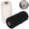 Braided Wire Lace Thread Natural Cotton Rope Soft Single Stranded for DIY Crafts Knitting Wedding Decorations Plant Hangers 3mm Thick 100m Long 2Pcs view 2