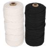 Braided Wire Lace Thread Natural Cotton Rope Soft Single Stranded for DIY Crafts Knitting Wedding Decorations Plant Hangers 3mm Thick 100m Long 2Pcs view 3