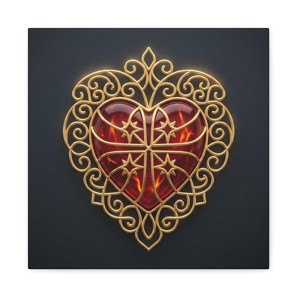 BrickByDreamCo Sacred Heart Matte Canvas Stretched 1.25" | Wall Art, Religious Decor