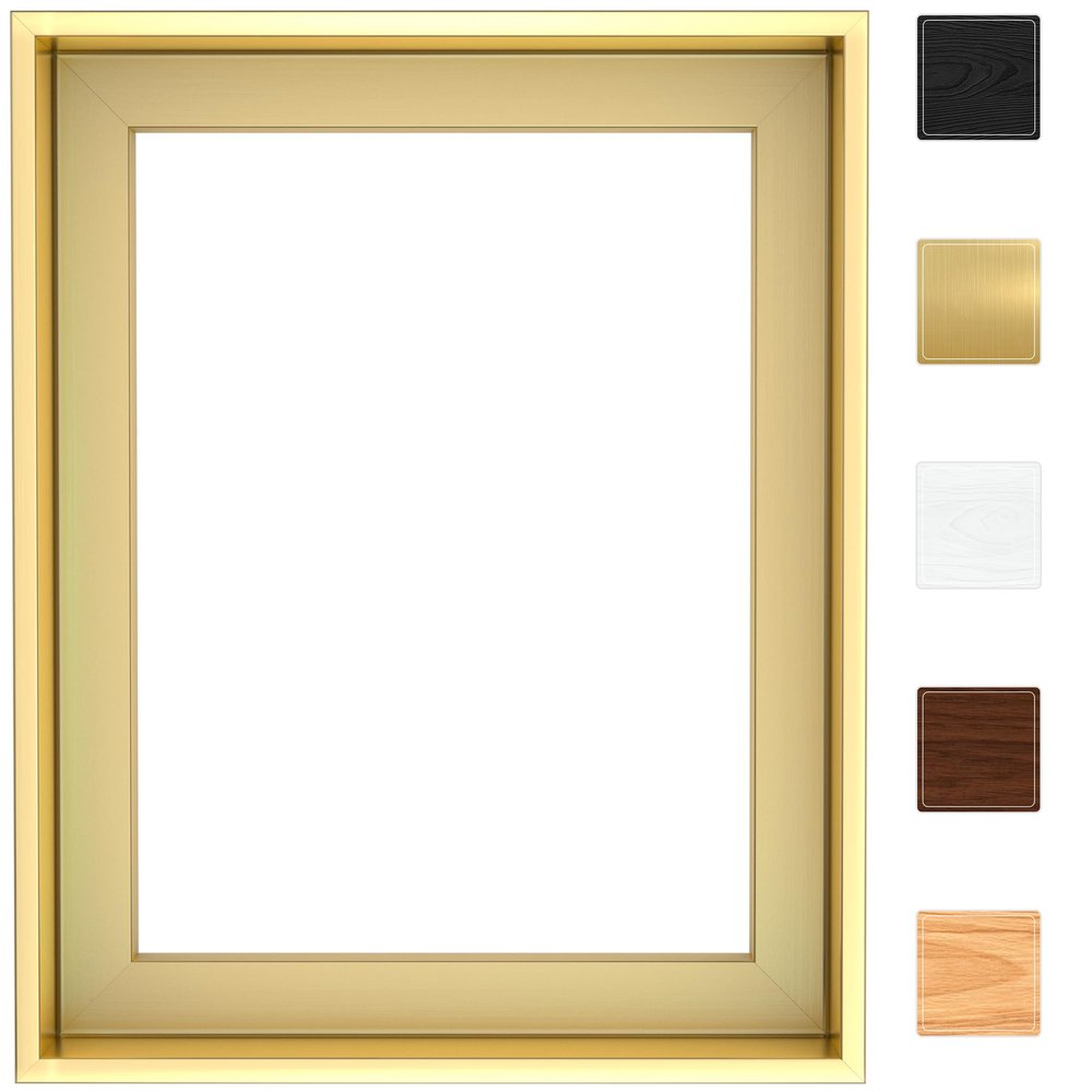 Canvas Floater Frame for Finished Canvas Art, 1.25" Deep Floating Shadow Gap Design, Floating Frame for Canvas Art, Modern Gallery Style Wall Decor, Hardware Included (Champagne Gold, 10x12)