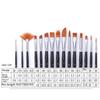 15 Pcs Nylon Wool Brush Set with Various Shapes Watercolor Gouache with Canvas Bag Art Supplies view 2