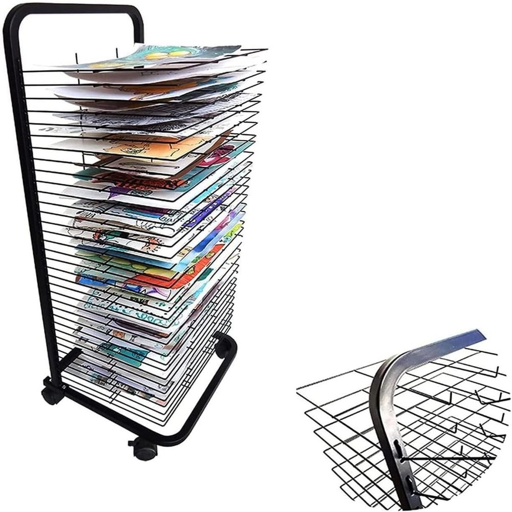 School Art Drying Racks, Painting Stand, Mobile Classroom Studio Home Painting Drying Rack, Foldable to Save Space Drying Rack(20-Layer)