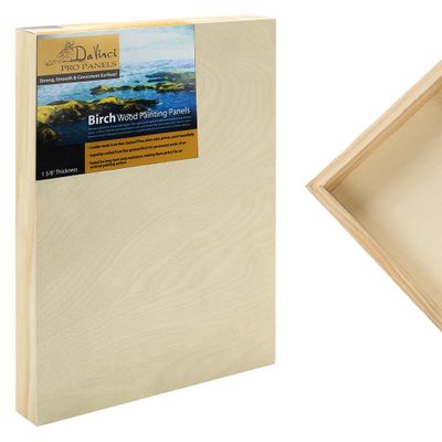 Da Vinci Pro Birch Wood Panel 1-5/8 Deep 24x48 4-Pack - Fine Textured, Warp Resistant, Lightweight & Rigid Perfect for Mounting Sanded Pastel or Watercolor Paper, Linen or Canvas
