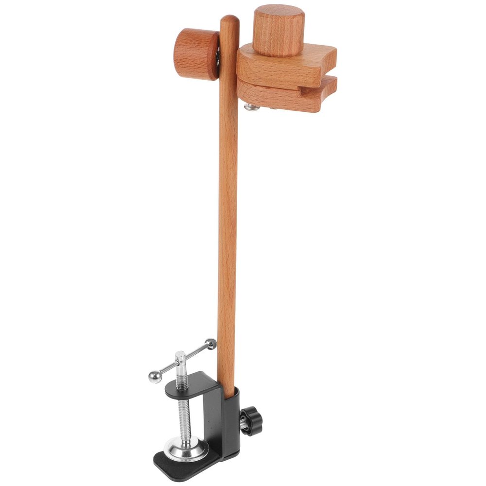GLSTOY Wooden Needlework Hoop Stand for Embroidery and Cross Stitch, Reusable Beech Wood Table-Mounted Sewing Hoop Rack, Craft Tool for Needlework Supplies and Hand Embroidery