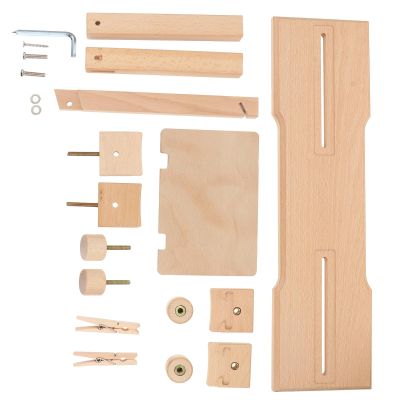 EXAOMBLE Multifunctional Wooden Embroidery Rack Adjustable Beech Wood Cross Stitch Stand for Home DIY Embroidery Supply and Stitching Craft Tool
