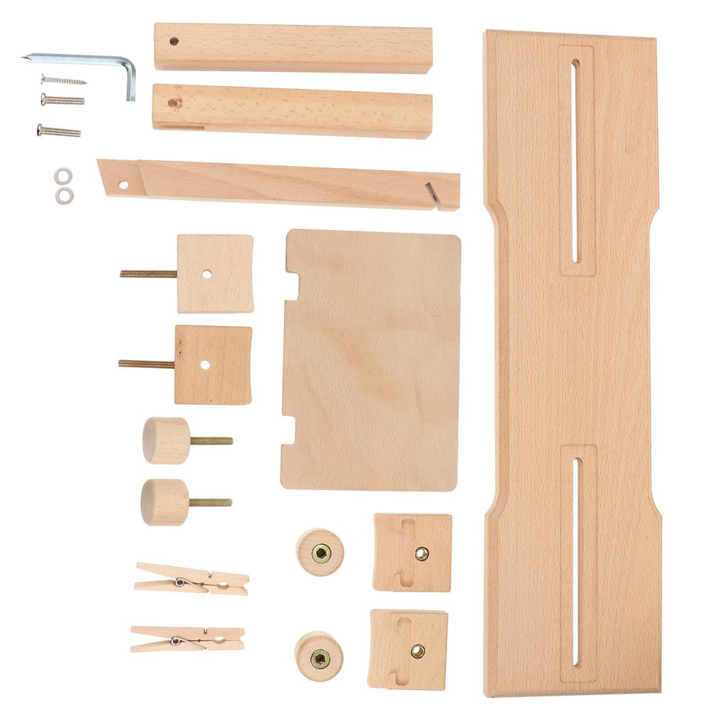 EXAOMBLE Multifunctional Wooden Embroidery Rack Adjustable Beech Wood Cross Stitch Stand for Home DIY Embroidery Supply and Stitching Craft Tool