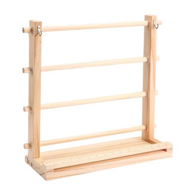 Ribbon Storage - Wooden Spool Display Stand | Ribbon Spool Holder Stand | for Florist Arts Wrapping Craft Supplies Crochet Yarn Tulle Roll Washi Tape Thread