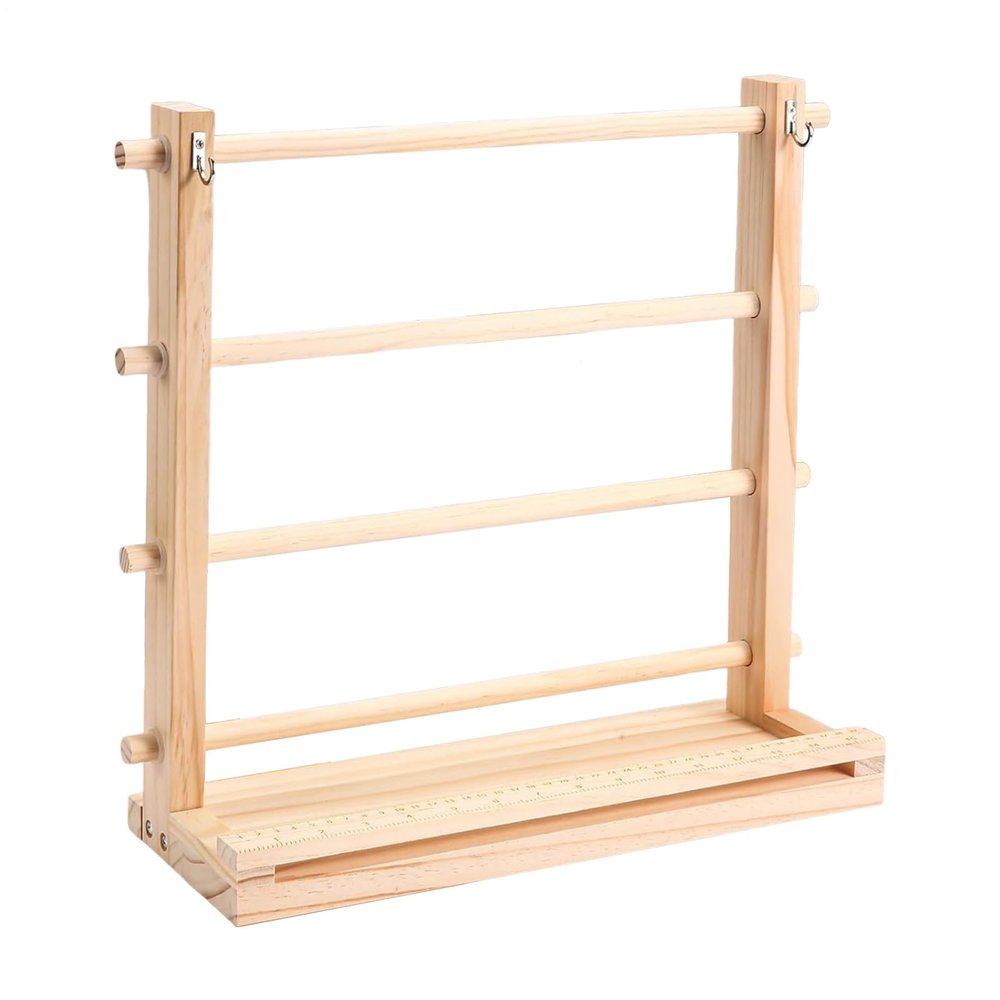 Ribbon Storage - Wooden Spool Display Stand | Ribbon Spool Holder Stand | for Florist Arts Wrapping Craft Supplies Crochet Yarn Tulle Roll Washi Tape Thread