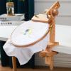 WEKAMOS Beech Wood Embroidery Hoop Stand with 20 Round Frames, Cross Stitch Rack for Needlework Crafting, Desktop Inserted Wooden Embroidery Tool Set for DIY Stitching view 3
