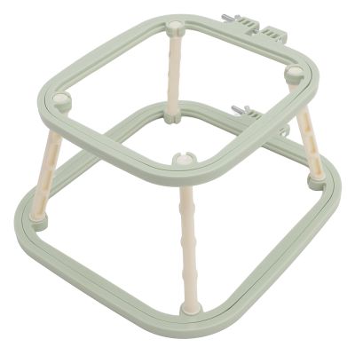 Yechiry Double Layer Embroidery Frame, Adjustable Stitch Hoop Stand, Tight Screw Nut Stand for Easy Mount Needlework Sewing Fabric Painting (Nordic Green)