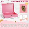 Yousoontic 2026 Class of Senior Graduation DIY Wooden Box Kit Large Wooden Keepsake Box with Pearl Letters Lace Bow Roses Glitter Alphabet & Numbers Pearl Decals Personalized Gift for Her(Pink) view 3