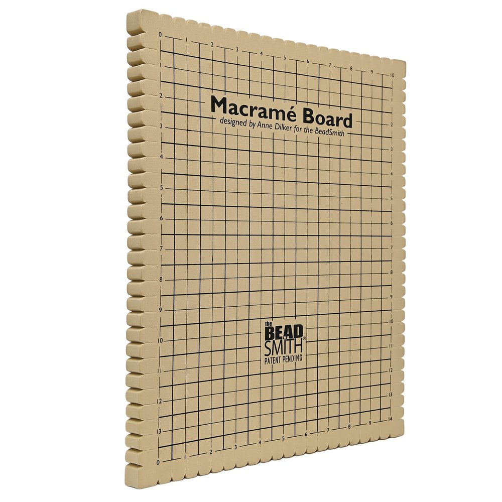 The Beadsmith Macrame Board, 11.5 x 15.5 inches, 0.5-inch-Thick Foam, 10x14 Grid for Measuring, Bracelet Project with Instructions Included, Create Macrame and Knotting Creations