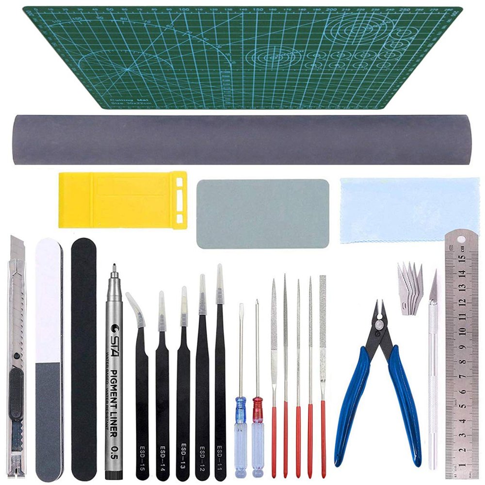 Qovydx Gundam Tools Kit 32Pcs, Gunpla Tools, Gundam Model Kit Tool, Bandai Tool Kit, Craft Set for Building, Repairing and Fixing