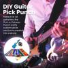 Pick-a-Palooza DIY Guitar Picks Punch Mega Pack - Custom Pick Maker for Musicians - Features Leather Key Chain Holder, Pick Strips with Artwork & File - Unique Gifts for Men & Women - Blue Punch view 2