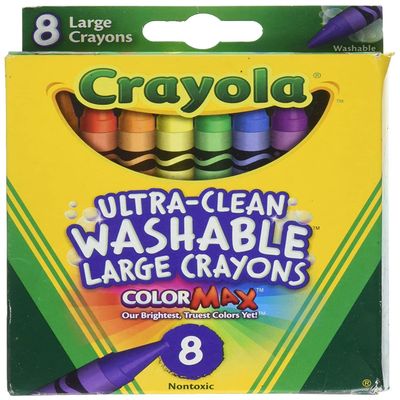 Crayola Washable Crayons, Large Size, 8 Colors, Pack of 1
