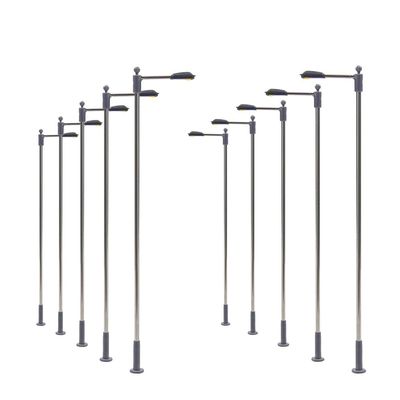 LQS10W 10pcs Model Railway Train Lamp Post Street Bright White Lights HO OO Scale LEDs New