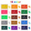 Lsushine 15 Colors Craft Ink Pad for Stamps - Stamp Ink Pads for Rubber Stamps & Kids Washable Finger Painting, DIY Color Stamping on Paper Wood Fabric Scrapbooking (Pack of 15) view 2