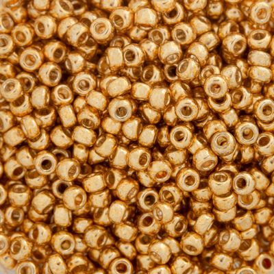 Miyuki Round Seed Beads, 11/0, Galvanized Dyed Yellow Gold, 8.5g Tube, Glass Beads for Loom Weaving, Embroidery, Stringing & Jewelry Making, Made in Japan