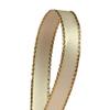 Ivory Satin Ribbon with Gold Edges, 3/8" X 50Yd view 1