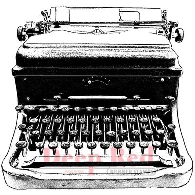 Deep Red Stamps Classic Typewriter Rubber Stamp 2.8 x 3inches