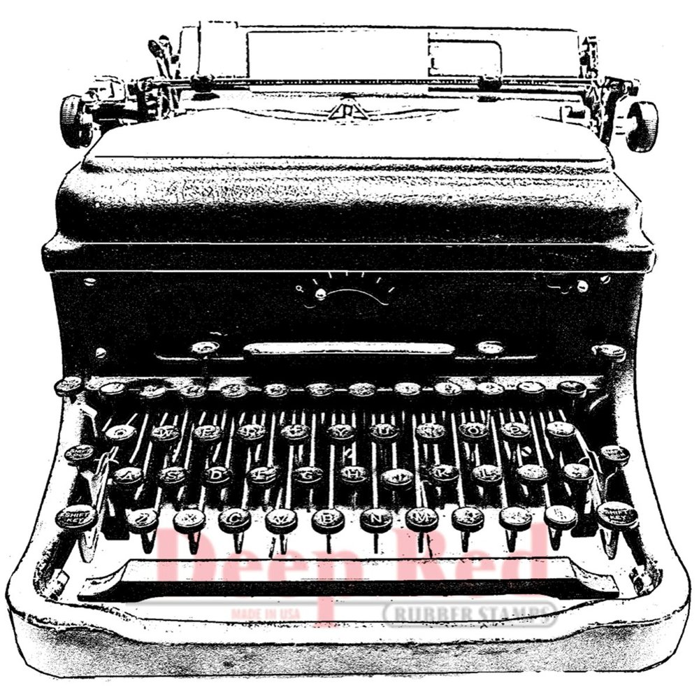 Deep Red Stamps Classic Typewriter Rubber Stamp 2.8 x 3inches