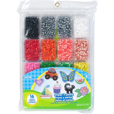 Perler Beads 80-17604 Perler Fused Bead Tray 4000/Pkg-Stripes 'n Pearls