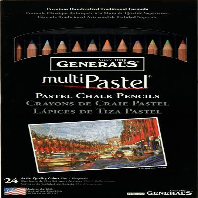 Generals G4401-24A Pastel Chalk Pencil Set of 24 by Generals