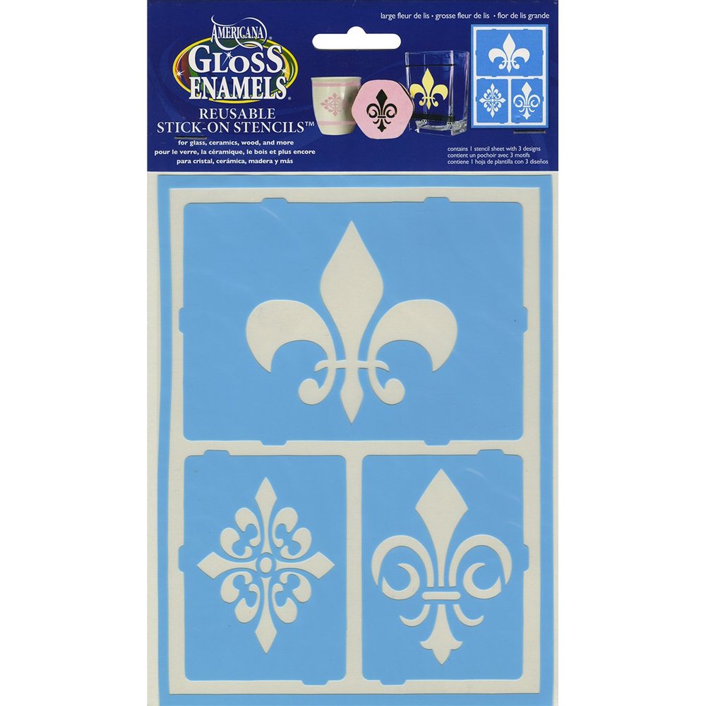 Gloss Enamels Stencils-Large Fleur De Lis