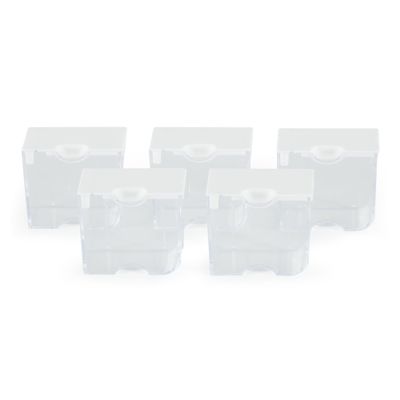 Elizabeth Ward Bead Storage Solutions Clear Plastic Storage Containers (5pc) Medium Organize Beads, Jewelry Making and Craft Supplies, Earrings and More Securely Snaps Shut, 1-3/4 x 2 x 1-1/8