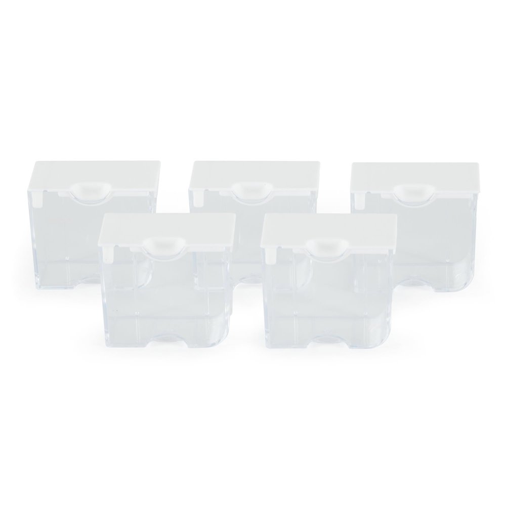 Elizabeth Ward Bead Storage Solutions Clear Plastic Storage Containers (5pc) Medium Organize Beads, Jewelry Making and Craft Supplies, Earrings and More Securely Snaps Shut, 1-3/4 x 2 x 1-1/8
