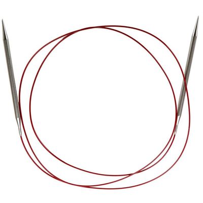 ChiaoGoo Red Lace Circular 60-inch (150cm) Stainless Steel Knitting Needle; Size US 8 (5mm) 7060-8