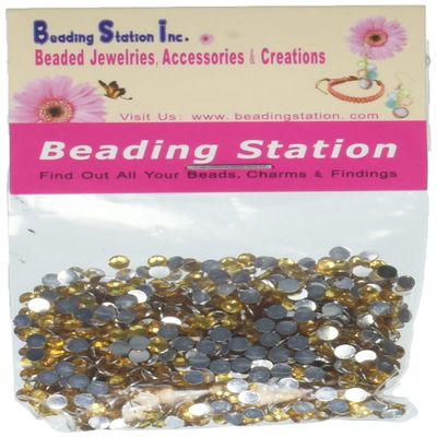 Beading Station BSI 1440pcs Flat Back Rhinestones Round Brilliant 14 Cut 3mm - 10ss ~ Resin Base ~ (Golden)