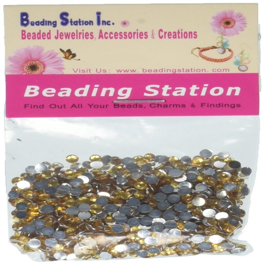 Beading Station BSI 1440pcs Flat Back Rhinestones Round Brilliant 14 Cut 3mm - 10ss ~ Resin Base ~ (Golden)