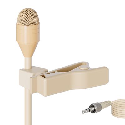 J K Pro Beige Lavalier Lapel Condenser Microphone MIC-J 050 Compatible with Sennheiser Wireless Transmitter