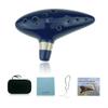 12 Hole Ocarina - Ceramic Flute in Dark Blue and C Major Tuning, Gift Idea view 1