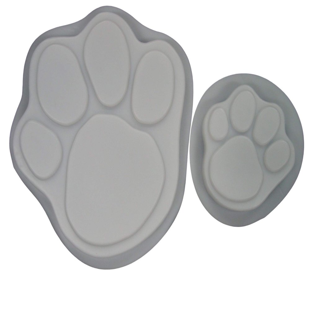 Dog Cat Paw Print 13 and 7 in Plastic Craft Mold Set use with Concrete or Cement for Making Stepping Stones 1009
