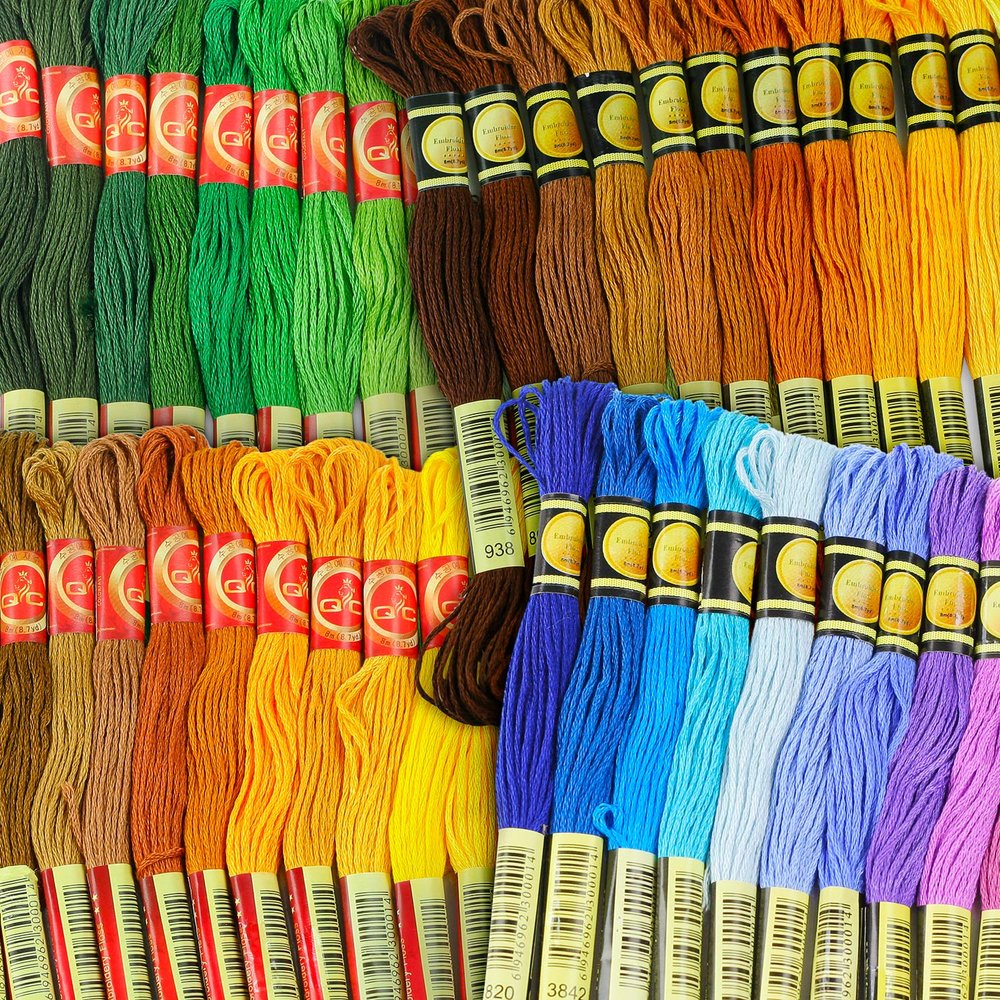 Embroidery Floss, Cross Stitch Thread for Sewing and Hand Craft Embroidery | Suitable for Bracelet Thread Making | Set of 447 Skeins Rainbow Color Cotton Strings