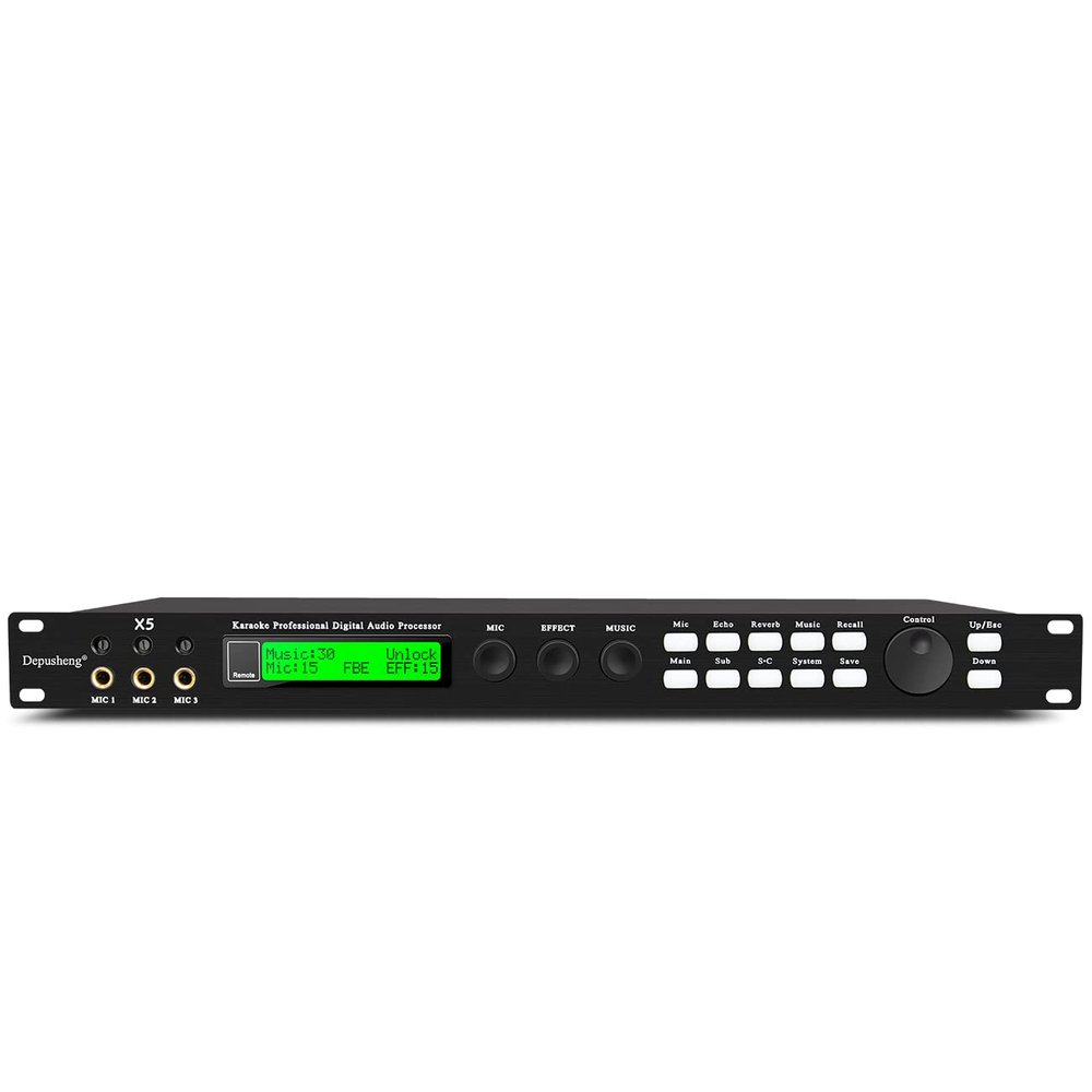Depusheng X5 Karaoke Professional Digital Audio Processor Can Set via a PC Interface Prevent Howling